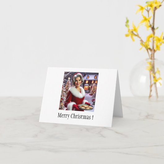 Moeder Kerstkoekje Groet Kaart (Gele Bloem)