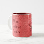 Moeder kerstliefde tweekleurige koffiemok (Voorkant links)