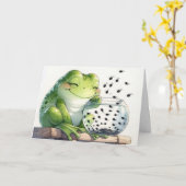 Moeder kikker met kikkervisjes in vissenkom kaart (Gele Bloem)