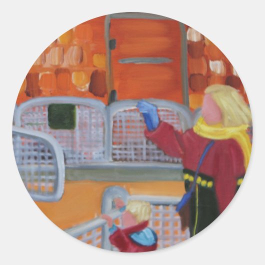 MOEDER/KIND DIERENTUIN STICKER (Voorkant)