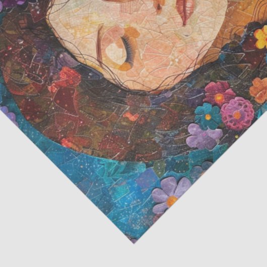 Moeder Kind Kunstenaar Crafting Collage Decoupage  Tissuepapier (Detail)