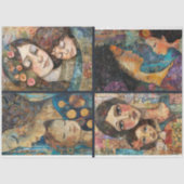 Moeder Kind Kunstenaar Crafting Collage Decoupage Tissuepapier (Voorkant)