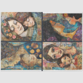 Moeder Kind Kunstenaar Crafting Collage Decoupage  Tissuepapier