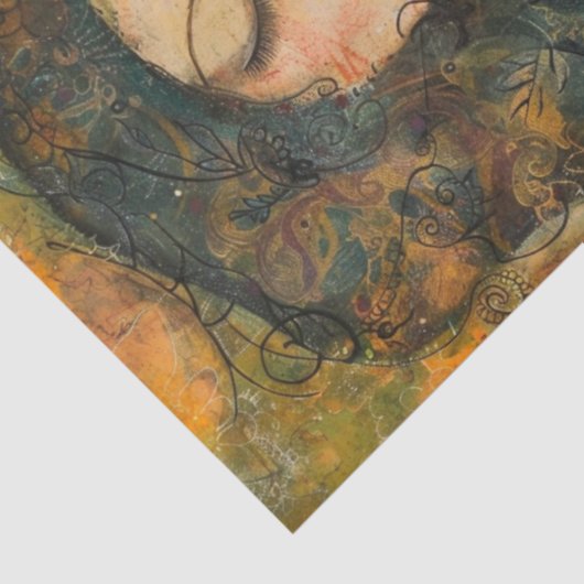 Moeder Kind Kunstenaar Crafting Collage Decoupage  Tissuepapier (Detail)