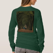 Moeder kind loopt in bos groen T-shirt (Achterkant)