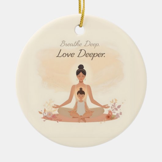 Moeder & Kind Meditatie Sereniteit Kunst Keramisch Ornament (Voorkant)