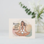 Moeder Kind Mindfulness Meditatie Kunst Briefkaart (Staand voorkant)