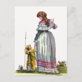 Moeder & Kind Mooie Regency Mode Tekening Briefkaart