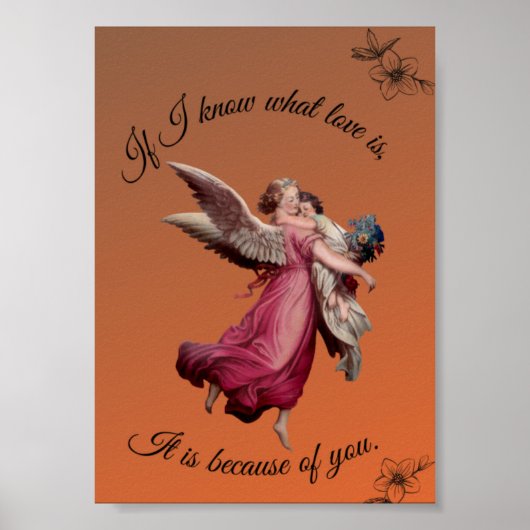 MOEDER & KIND MUURKUNST | ROMANTISCHE ENGEL DECORA POSTER (Voorkant)