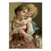 Moeder, kind, poes, breien Moederdag (Voorkant)