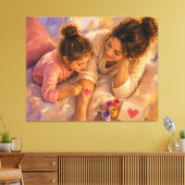 Moeder Kind Schilderen Liefde Canvas Muurkunst Afdruk (Insitu (Woonkamer))