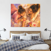 Moeder Kind Schilderen Liefde Canvas Muurkunst Afdruk (Insitu (Slaapkamer))