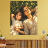Moeder Kind Vreedzame Natuur Canvas Muurkunst Afdruk (Insitu (Woonkamer))