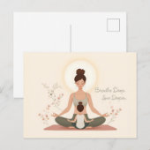 Moeder Kind Yoga Meditatie Kunst Briefkaart (Voorkant / Achterkant)