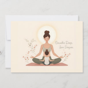 Moeder Kind Yoga Meditatie Kunst Feestdagenkaart