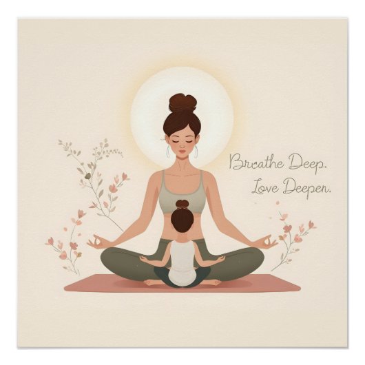Moeder Kind Yoga Meditatie Kunst Perfect Poster (Voorkant)