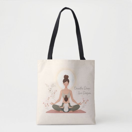 Moeder Kind Yoga Meditatie Kunst Tote Bag (Voorkant)