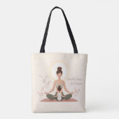 Moeder Kind Yoga Meditatie Kunst Tote Bag (Achterkant)