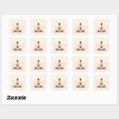 Moeder Kind Yoga Meditatie Kunst Vierkante Sticker (Vel)
