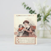 Moeder kinderen bloeien briefkaart (Staand voorkant)