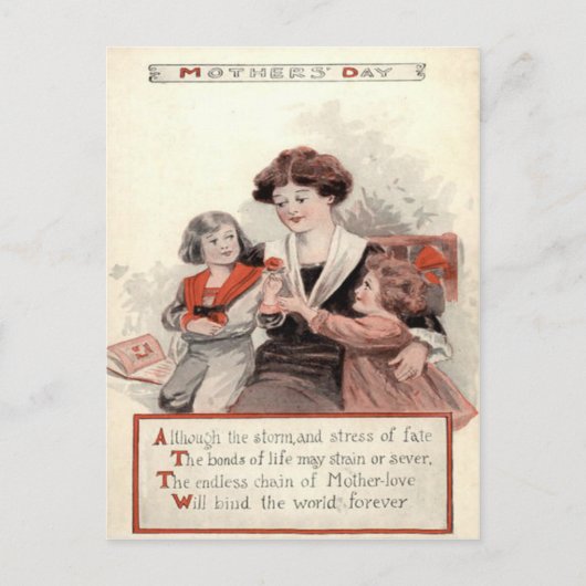 Moeder Kinderen Bloem Briefkaart (Voorkant)