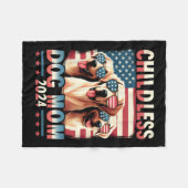 Moeder Kinderloos Hond Moeder 2024 Kamala Harris H Fleece Deken (Voorkant (Horizontaal))