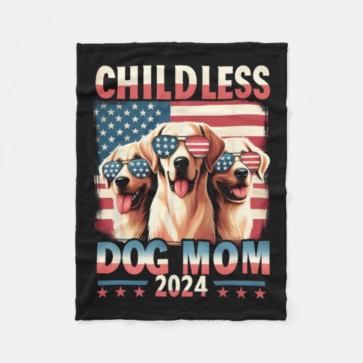 Moeder Kinderloos Hond Moeder 2024 Kamala Harris H Fleece Deken (Voorkant)