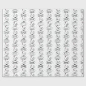 Moeder Kip Nesten op Monogram Ei Cadeaupapier (Vlak)