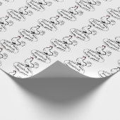 Moeder Kip Nesten op Monogram Ei Cadeaupapier (Hoek)