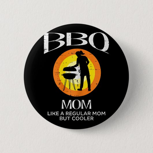 Moeder Koeler Barbecue Vlees Grillen Moederdag Mam Ronde Button 5,7 Cm (Voorkant)