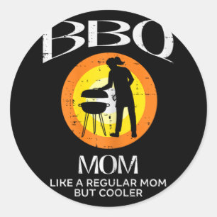 Moeder Koeler Barbecue Vlees Grillen Moederdag Mam Ronde Sticker