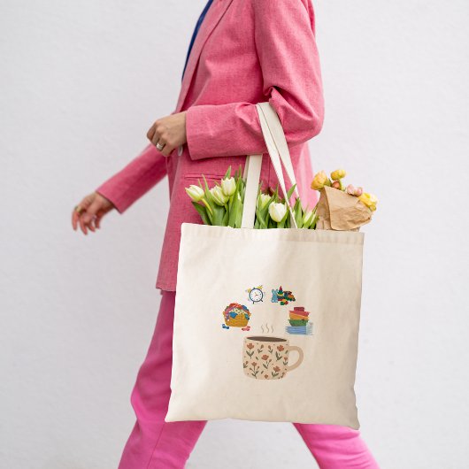 Moeder koffiepauze te midden van chaos tote bag