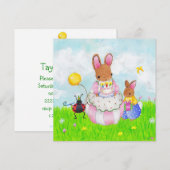 Moeder konijntje met taart kaart (Voorkant / Achterkant)