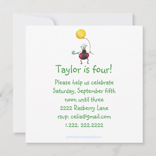 Moeder konijntje met taart kaart (Achterkant)