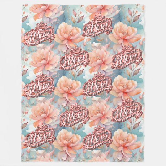 Moeder Koningin Floral Fleece Deken (Voorkant)