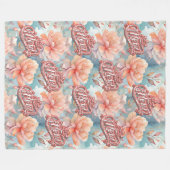 Moeder Koningin Floral Fleece Deken (Voorkant (Horizontaal))