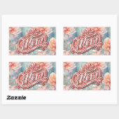 Moeder Koningin Floral Rechthoekige Sticker (Vel)