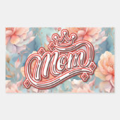 Moeder Koningin Floral Rechthoekige Sticker (Voorkant)