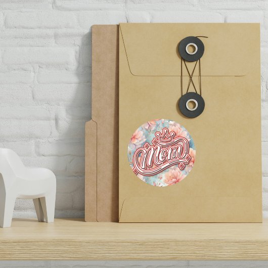 Moeder Koningin Floral Ronde Sticker
