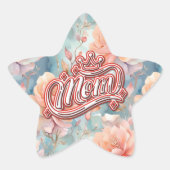 Moeder Koningin Floral Ster Sticker (Voorkant)