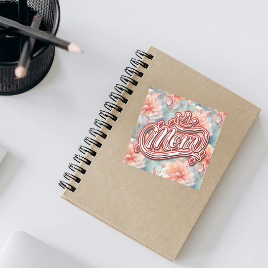Moeder Koningin Floral Vierkante Sticker