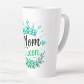 Moeder Koningin Teal Kroon Bloemstuk Latte Mok (Rechterhoek)