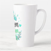 Moeder Koningin Teal Kroon Bloemstuk Latte Mok (Rechts)