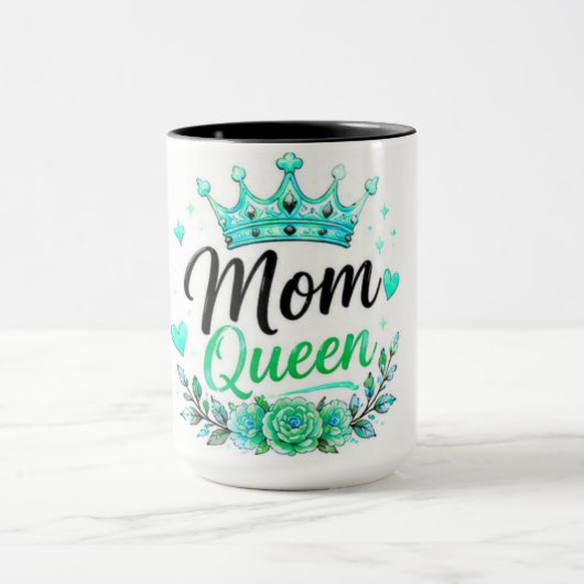 Moeder Koningin Teal Kroon Bloemstuk Mok (Midden)