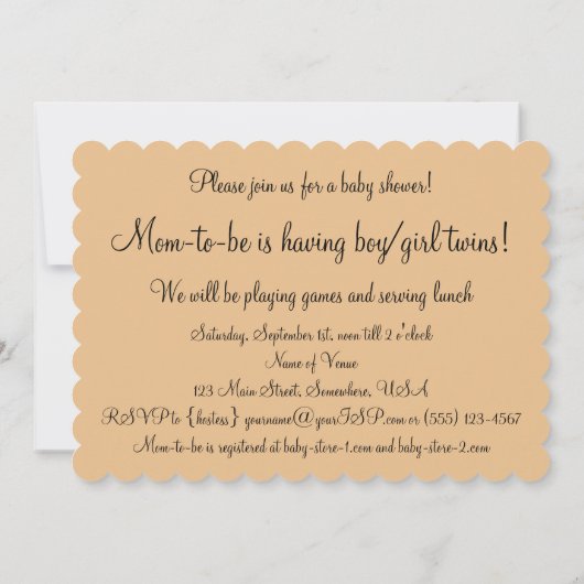 moeder krijgt Baby shower met tweeling kinderen Kaart (Achterkant)