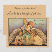 moeder krijgt Baby shower met tweeling kinderen Kaart (Voorkant / Achterkant)