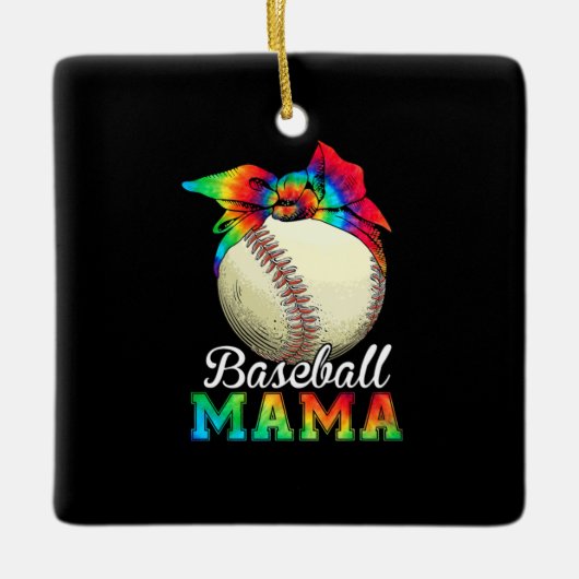 Moeder Kunst Honkbal Mama Verjaardag Keramisch Ornament (Voorkant)