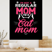 Moeder Kunst Ik ben een kat moeder Poster (Keuken)