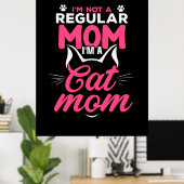 Moeder Kunst Ik ben een kat moeder Poster (Thuiskantoor)