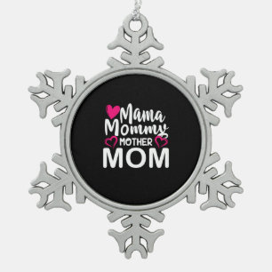 Moeder Kunst mama moeder Tin Sneeuwvlok Ornament